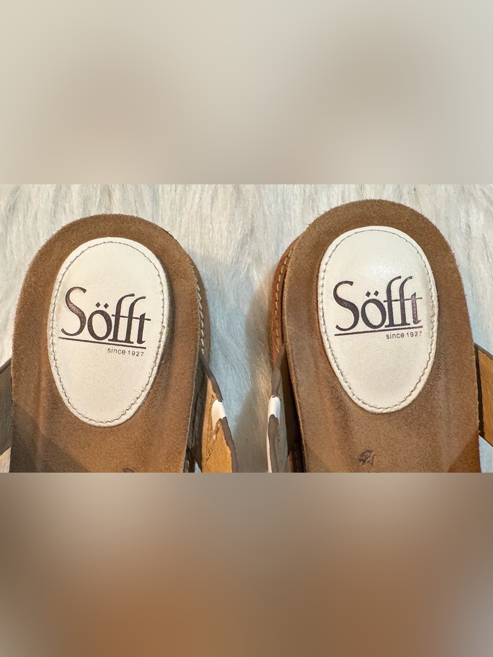 Ladies Sofft Balin Leather Slide Sandal White Size 8 EUC - Picture 5 of 12